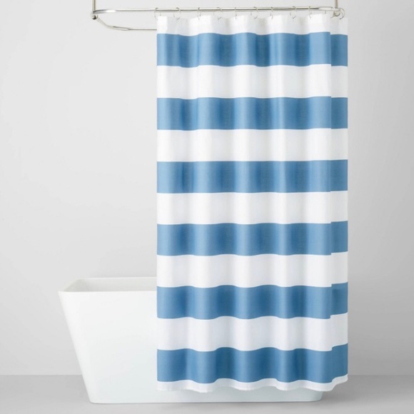 Pillowfort Bath Nwt Pillowfort Rugby Stripe Shower Curtain Blue
